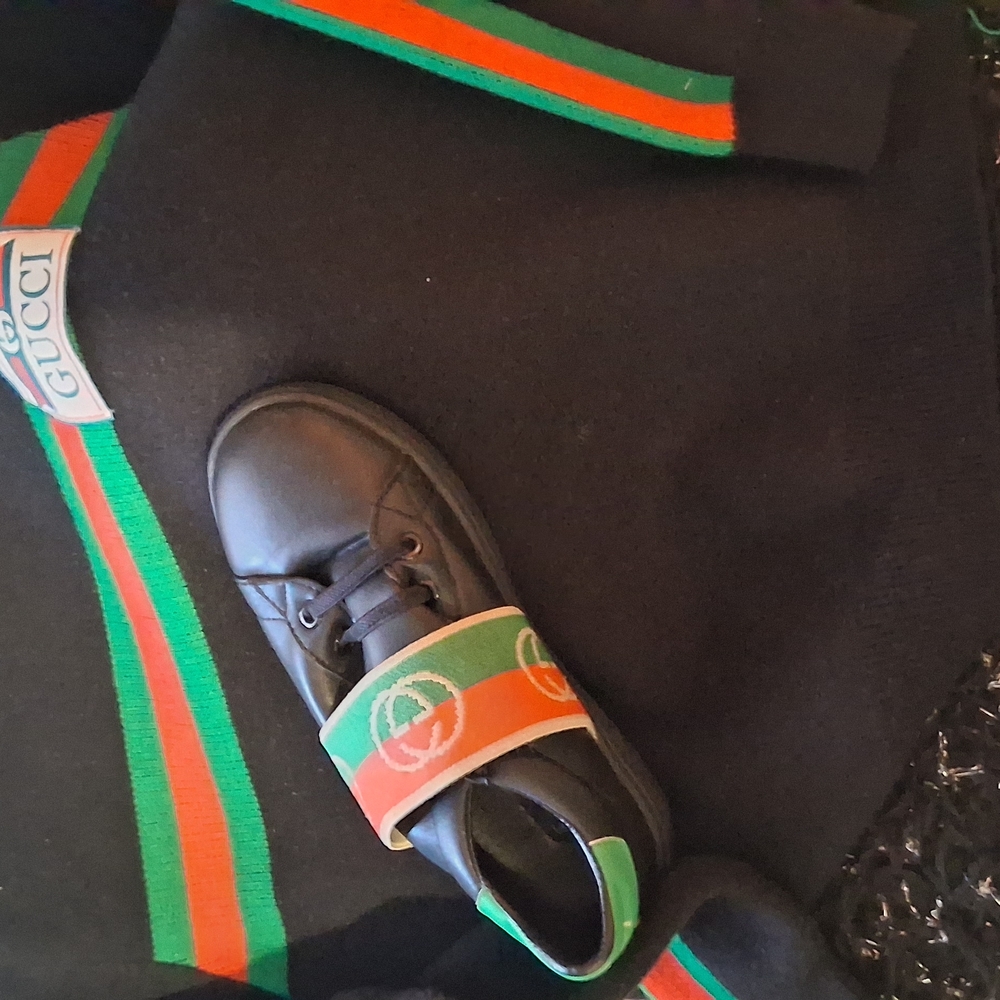 Gucci Black and Green Sneakers